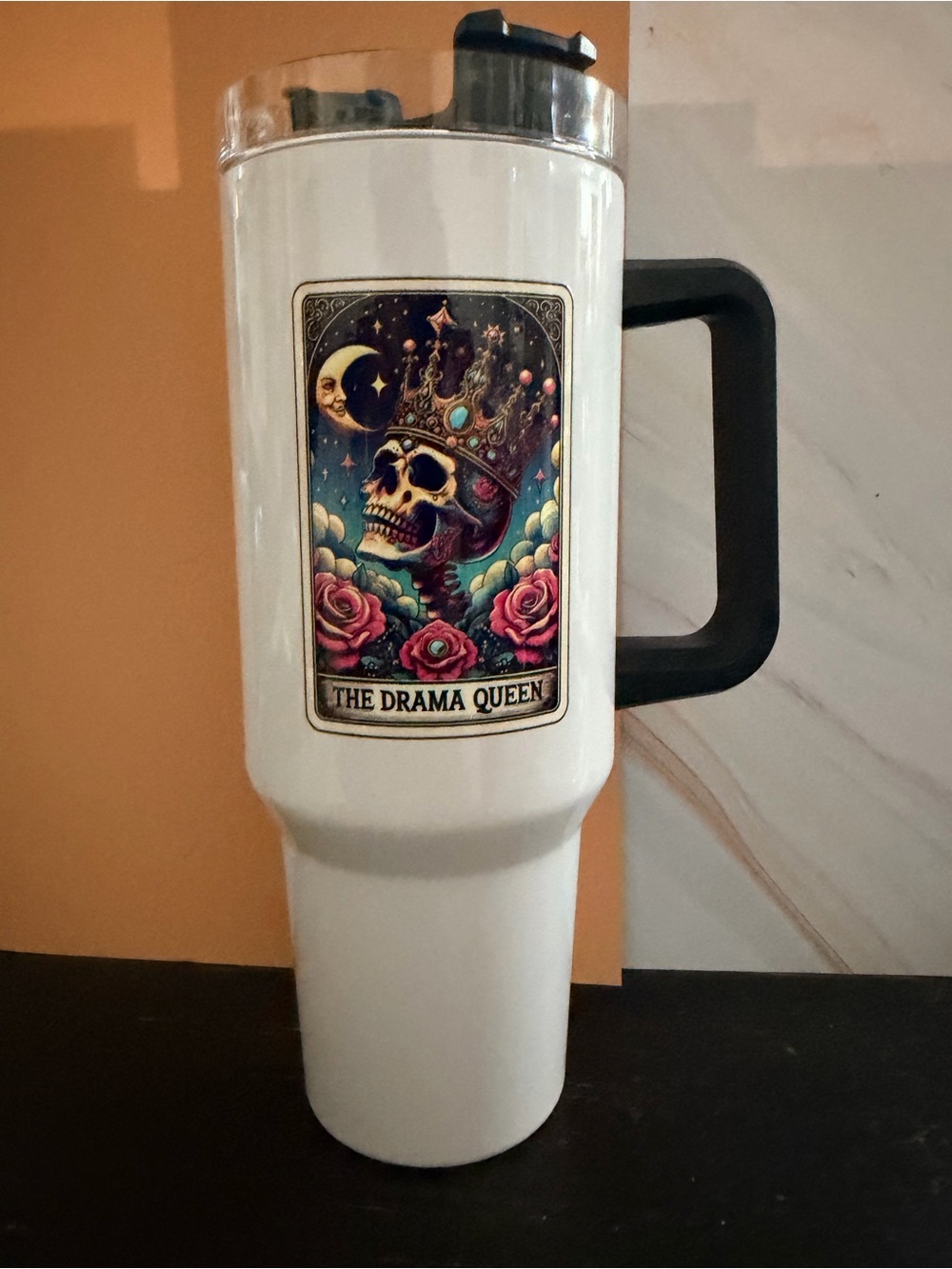 32 oz Drama Queen Skeleton Tarot Card Stainless Steel Tumbler Gift